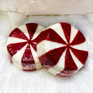 red peppermint candy bath bomb all natural cocoa butter coconut oil vegan